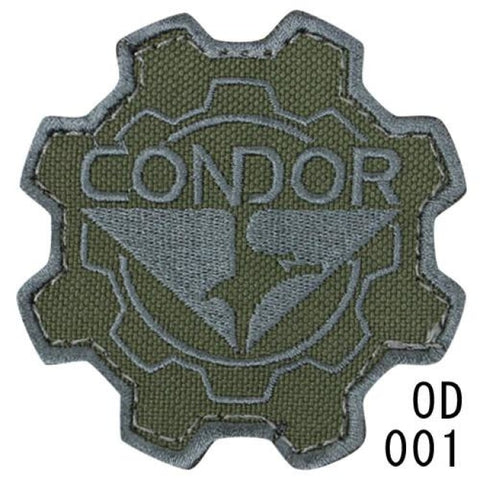 CONDOR 'GEAR' PATCH 3" X 3" - OLIVE DRAB / SILVER - Trailfinder