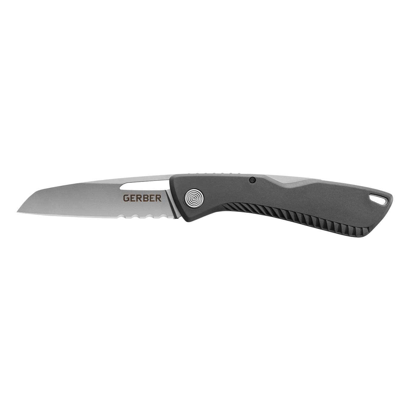GERBER SHARKBELLY SERRATED EDGE FOLDING KNIFE - GREY - Trailfinder