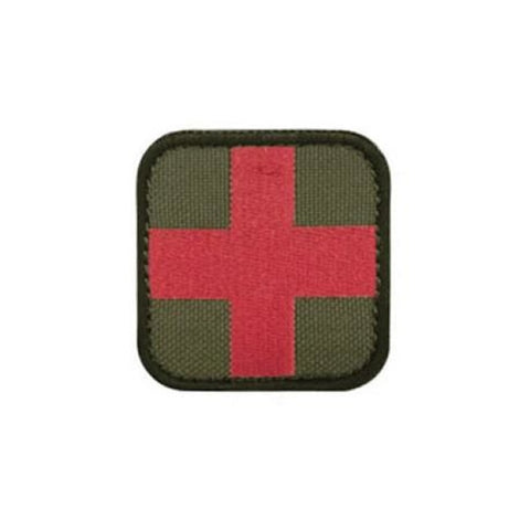 MEDIC VELCRO PATCH 2" X 2" - OLIVE DRAB / RED - Trailfinder