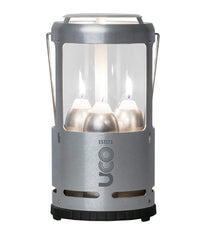 UCO CANDLELIER CANDLE LANTERN W/ CANDLES - RAW ALUMINUM