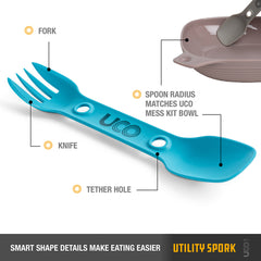 UTILITY SPORK W/ TETHER - 2 PACK - BLUE / YELLOW