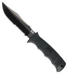 SEAL PUP ELITE SERRATED KNIFE W/ SHEATH - BLACK