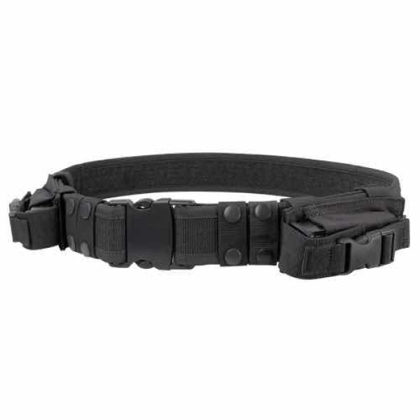 2" TACTICAL BELT WITH ACCESSORY POUCHES - BLACK - Trailfinder