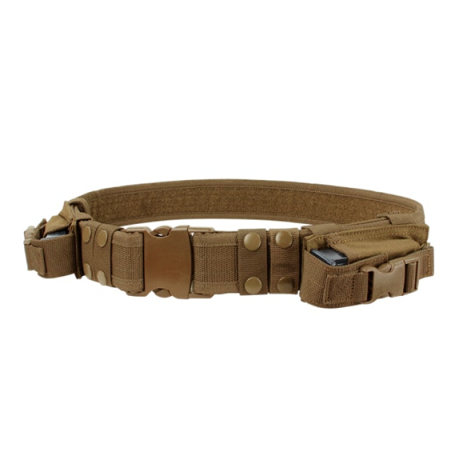 2" TACTICAL BELT WITH ACCESSORY POUCHES - COYOTE BROWN - Trailfinder