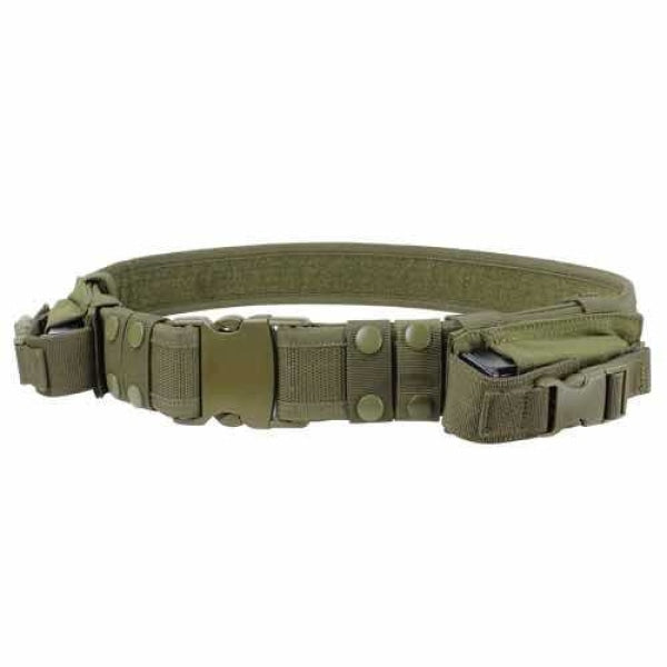 2" TACTICAL BELT WITH ACCESSORY POUCHES - OLIVE DRAB - Trailfinder