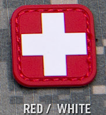 MEDIC SQUARE 2'' PVC PATCH - RED / WHITE