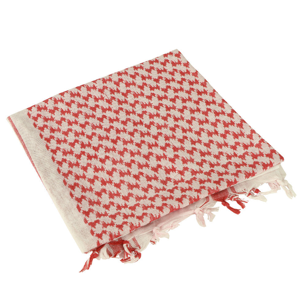 SHEMAGH 100% COTTON - RED / WHITE