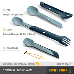 SWITCH SPORK UTENSIL SET W/ TETHER - CAMP GREEN