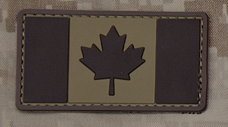 CANADIAN FLAG PVC PATCH - BROWN