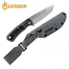 GERBER DOWNWIND DROP POINT KNIFE - BLACK - GREY SHEATH