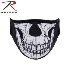 REUSABLE 3-LAYER POLYESTER FACE MASK - HALF SKULL