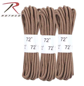 BOOT LACES - 72" - COYOTE BROWN - 3 PAIRS - Trailfinder