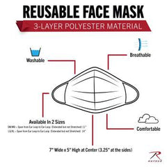 REUSABLE 3-LAYER POLYESTER FACE MASK - HALF SKULL
