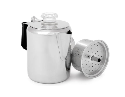 GLACIER STAINLESS STEEL 6 CUP (0.9 LITRE) COFFEE PERCOLATOR - Trailfinder