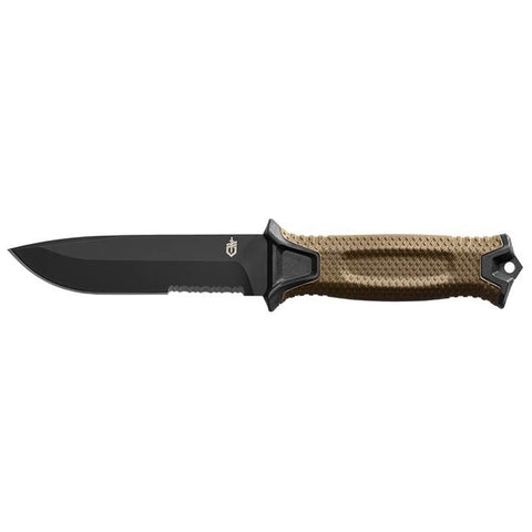 GERBER STRONGARM SERRATED EDGE FIXED BLADE - COYOTE BROWN - WITH SHEATH - Trailfinder