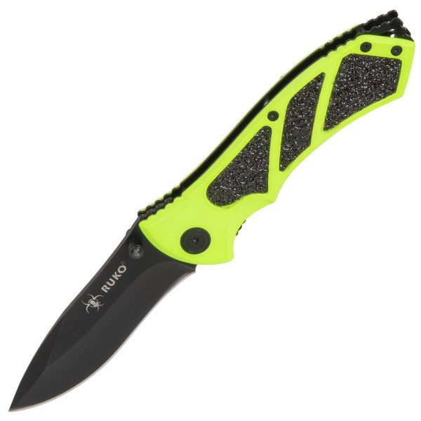 TACTICAL SPORTING / HUNTING FOLDING KNIFE - BRIGHT GREEN