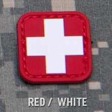 MEDIC SQUARE 1'' PVC PATCH - RED/WHITE - Trailfinder