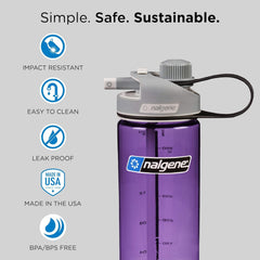 NALGENE 20 OZ MULTIDRINK SUSTAIN WATER BOTTLE - GREY / GRAY